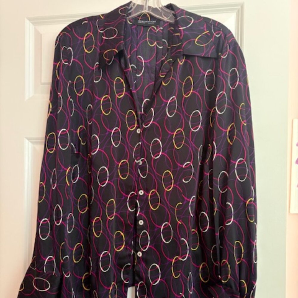 Jones New York 100% silk collared blouse Size 18W